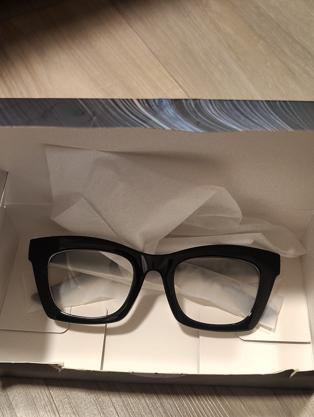 Blue blocking Black Statement Square Frame Glasses - Women Accessories